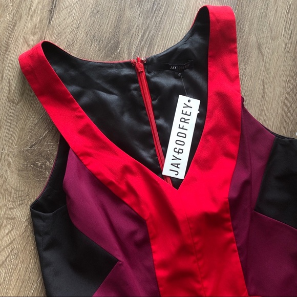 NWT JayGodfrey color blocked mini dress 4 - Picture 6 of 6